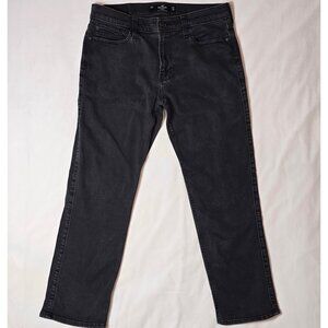 Hollister Men’s Straight Jeans Black Advanced Stretch W32 L30